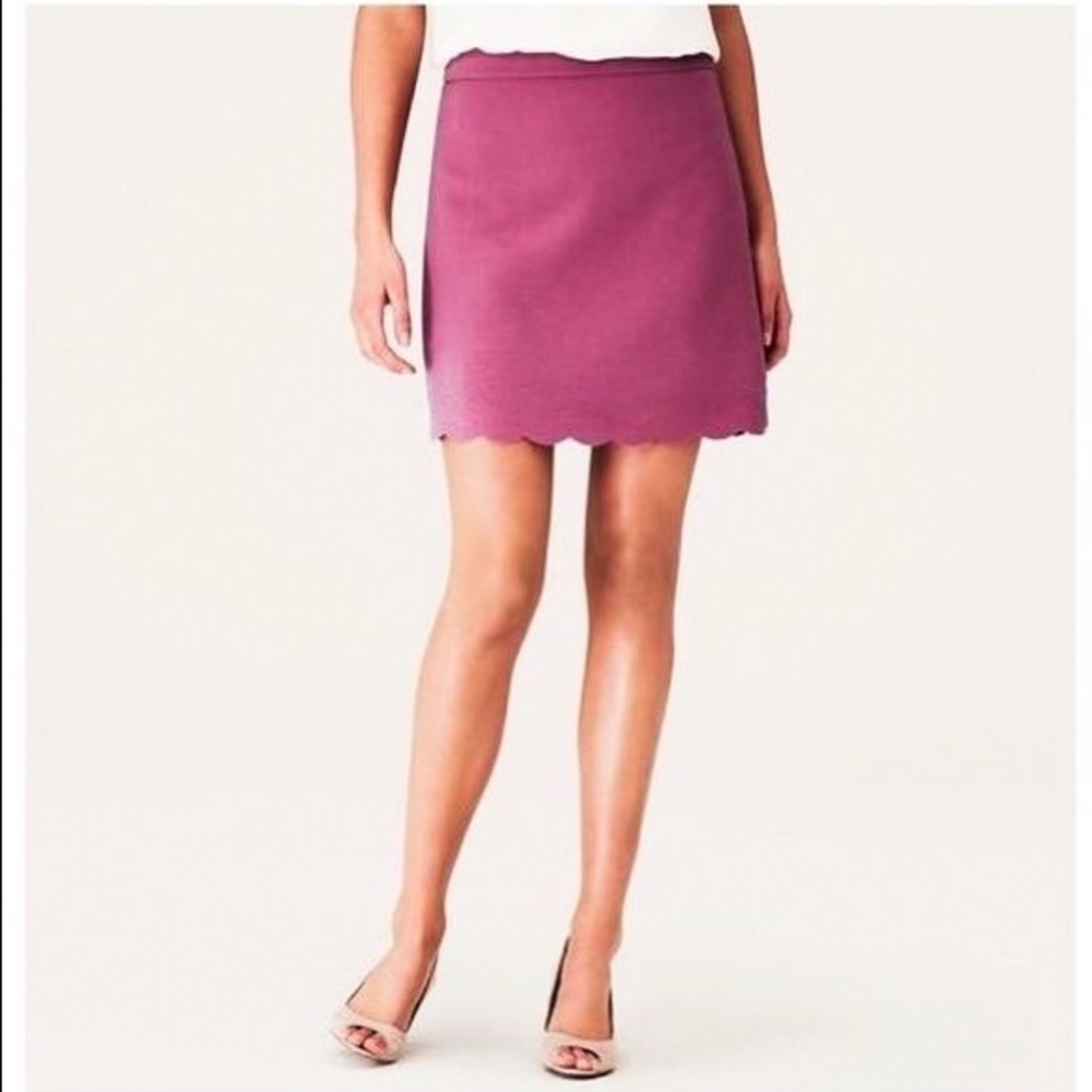 LOFT Factory Pink Skirt w/ Scalloped Hem